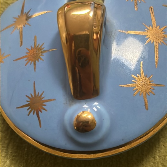 Hook Cover Lid for Hall’s MCM Gold & Blue Atomic Starburst Teapot - LID ONLY - Picture 14 of 14